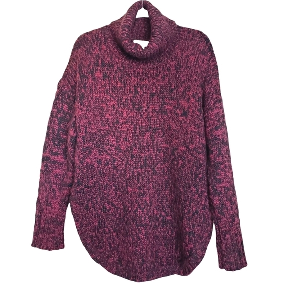 Treasure & Bond Burgundy Fair Isle Wool Blend Turtleneck Women's Sweater Size S - Picture 1 of 5